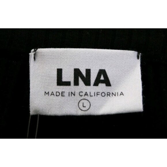 LNA  Ribbed Front Hook Closure LS Cardigan Black Size Large NWT - Picture 4 of 5